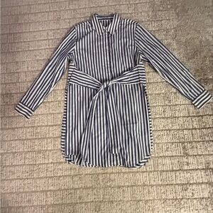T Alexander Wang Blue/White Striped Shirt button down long sleeve shirt dress s2